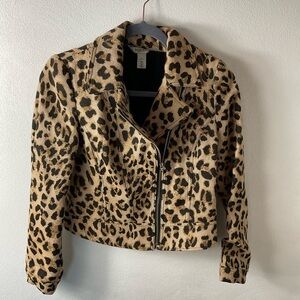 WHBM Tan Animal Print Jacket Sz 2